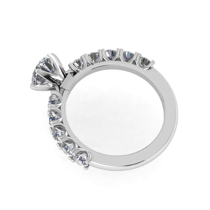U Prong Round Shape  Engagement Ring