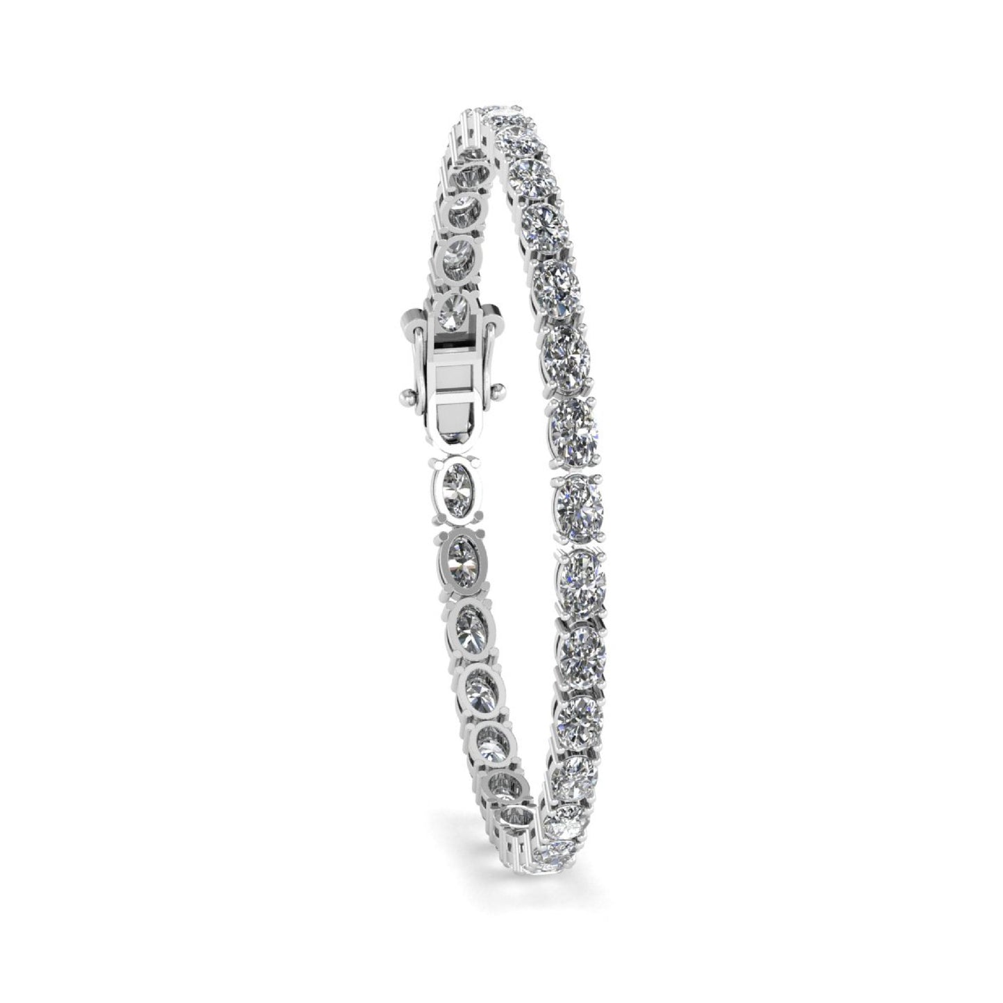 Oval Shape Lab Grown Diamond Tennis Bracelet
