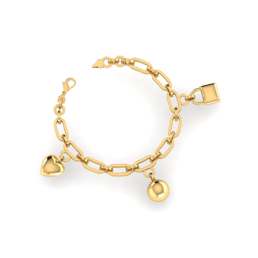 Heart With Lock Chain Bracelet