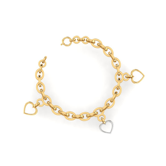Heart Gold Chain Bracelet