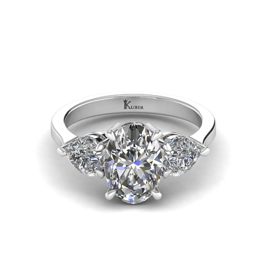 Oval Three Stone Engagement Ring