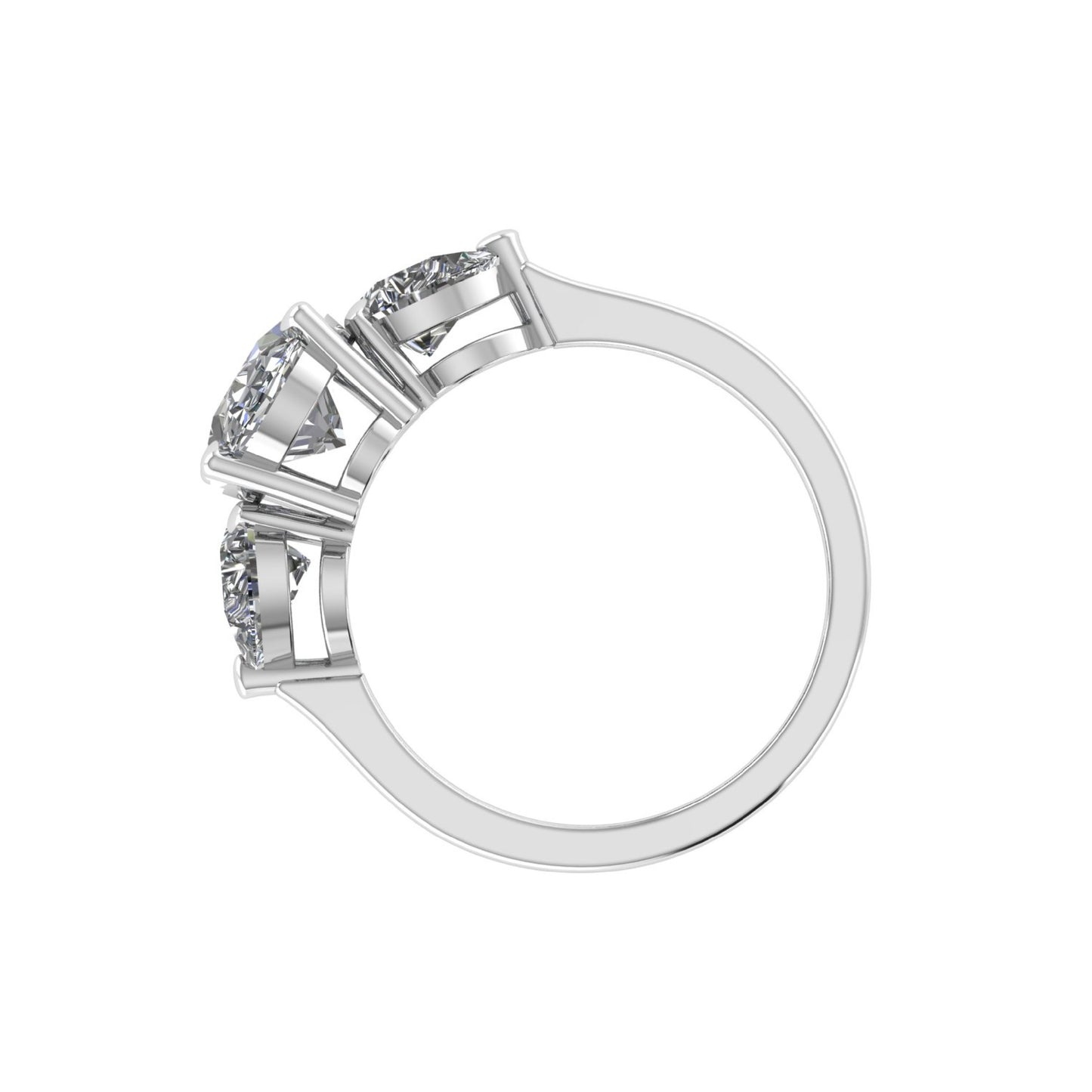 Oval Lab Grown Diamond Three Stone Engagement Ring