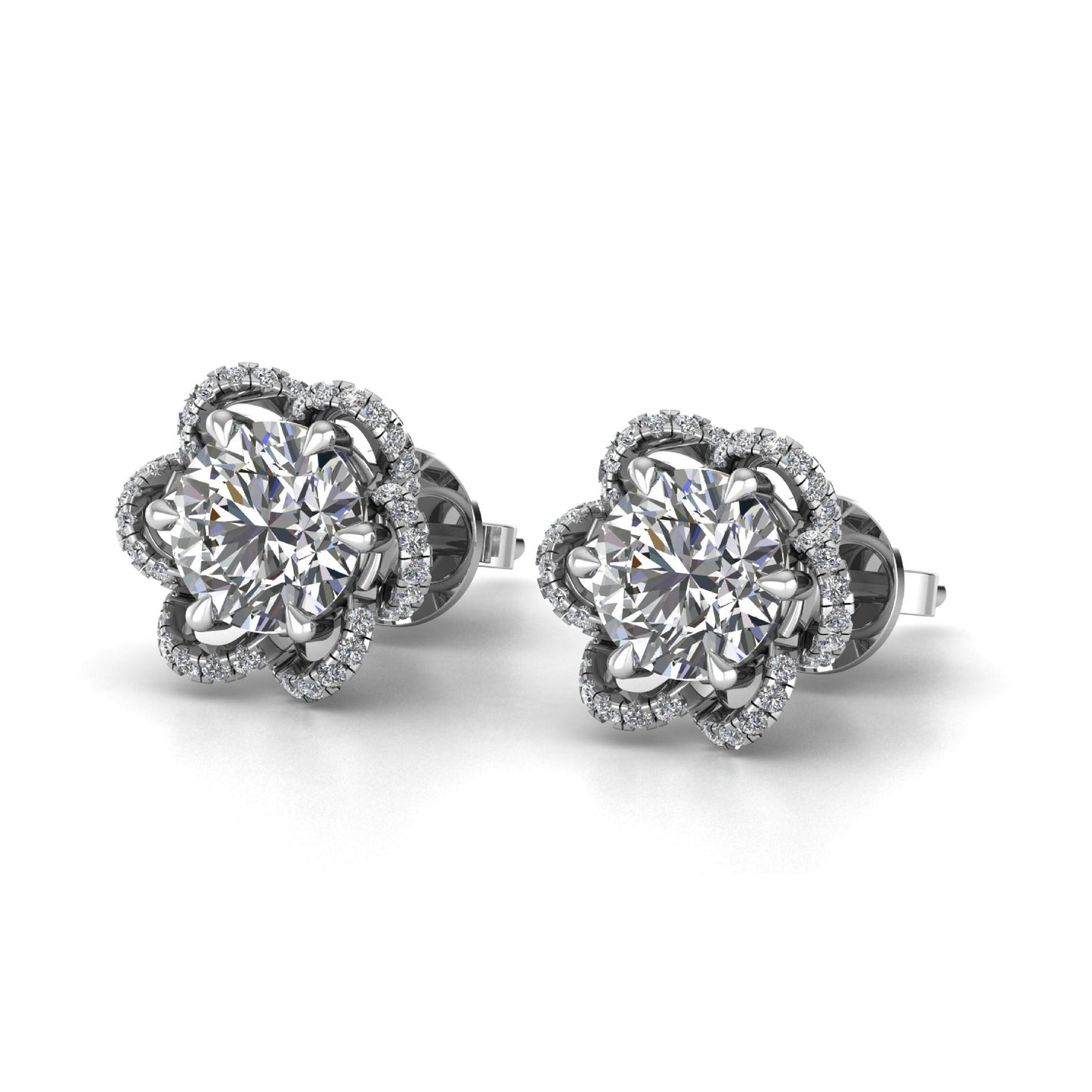 Stylish and Modern Round Cut Lab Grown Diamond Stud Earrings