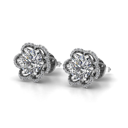 Stylish and Modern Round Cut Lab Grown Diamond Stud Earrings