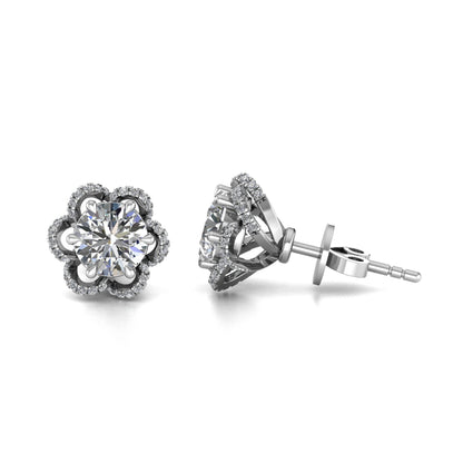 Stylish and Modern Round Cut Lab Grown Diamond Stud Earrings