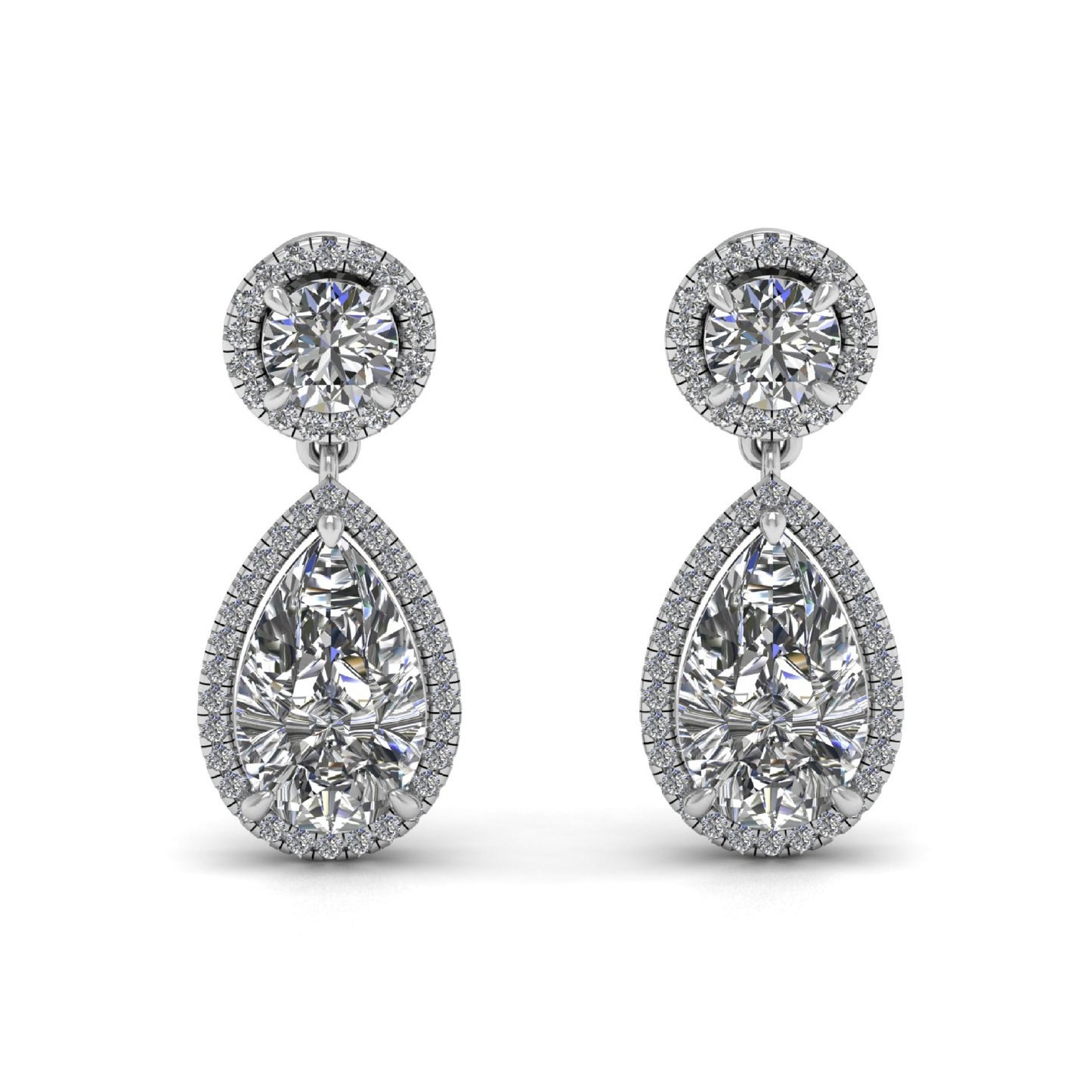 Pearl & Round Lab Grown Diamond Earrings