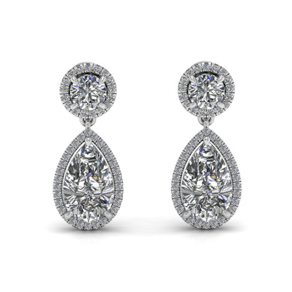 Pearl & Round Lab Grown Diamond Earrings
