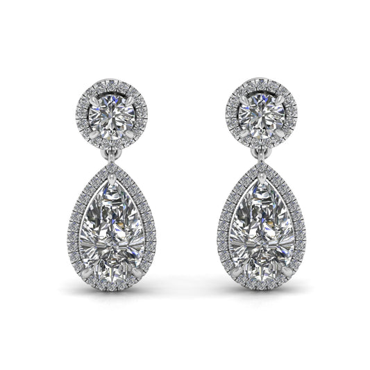 Pearl & Round Lab Grown Diamond Earrings