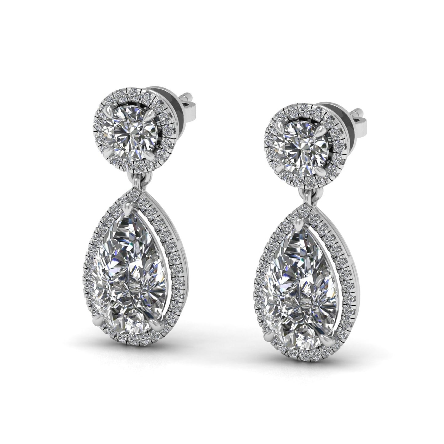 Pearl & Round Lab Grown Diamond Earrings