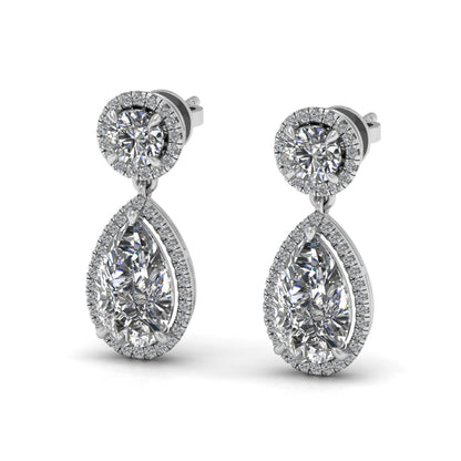 Pearl & Round Lab Grown Diamond Earrings