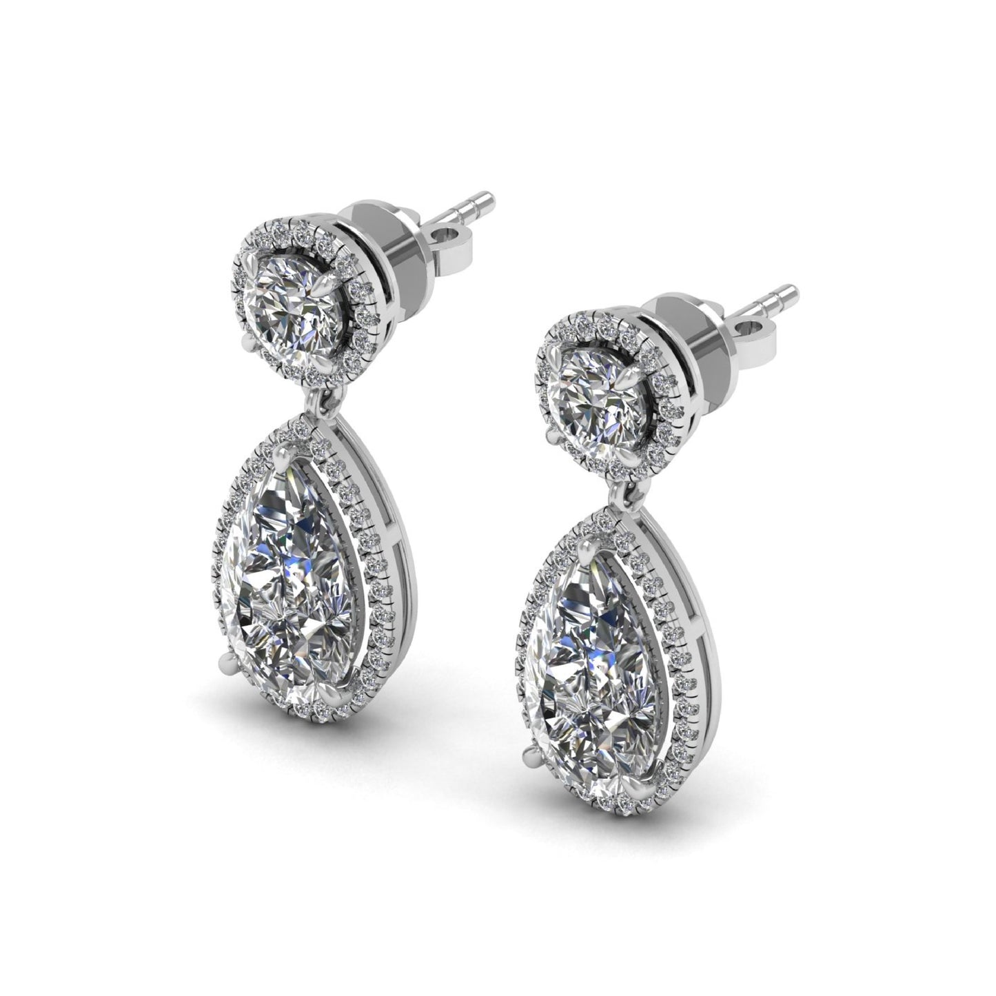 Pearl & Round Lab Grown Diamond Earrings
