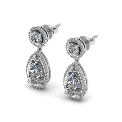 Pearl & Round Lab Grown Diamond Earrings