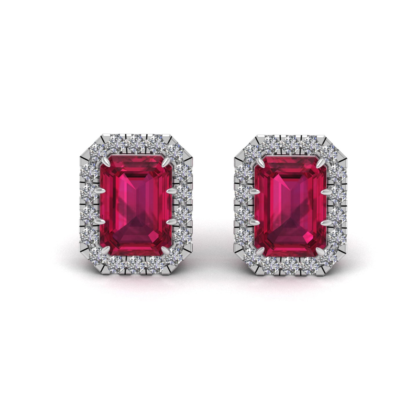 Emerald Cut Lab Grown Diamond Earring