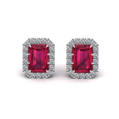 Emerald Cut Lab Grown Diamond Earring
