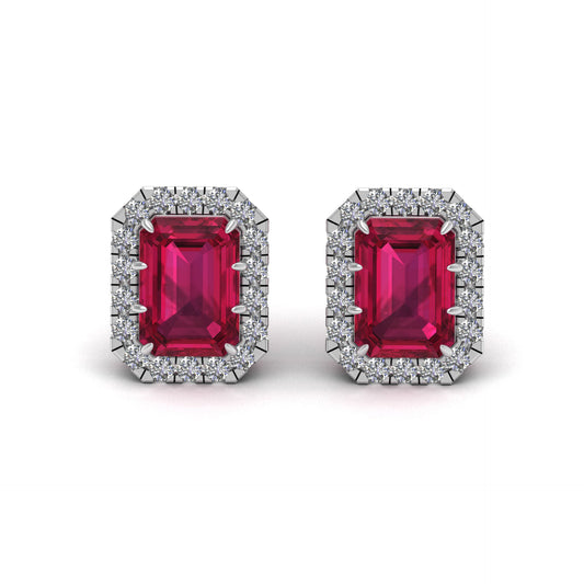Emerald Cut Lab Grown Diamond Earring