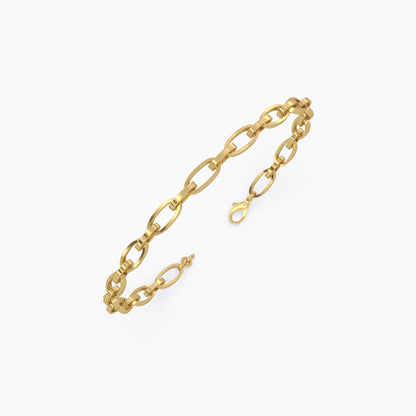 Fancy Figaro Bracelet in yellow gold