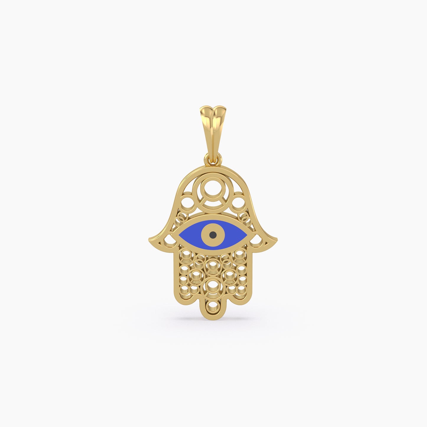 Fancy Hamsa Hand Gold Pendant
