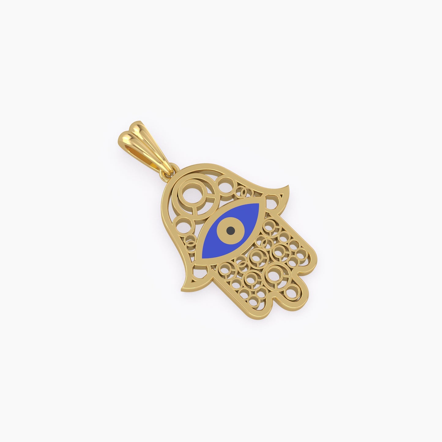 Fancy Hamsa Hand Gold Pendant