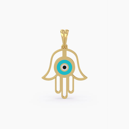 Gold Hamsa Hand Pendant
