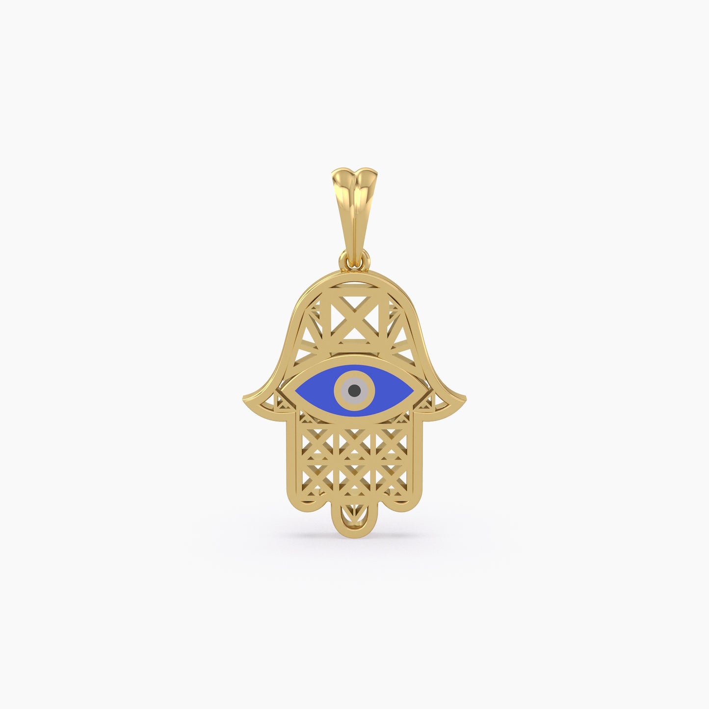 Hamsa Hand Gold Pendant