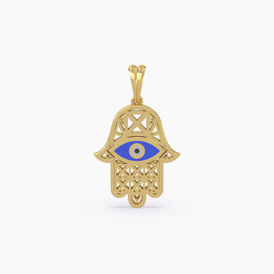Hamsa Hand Gold Pendant