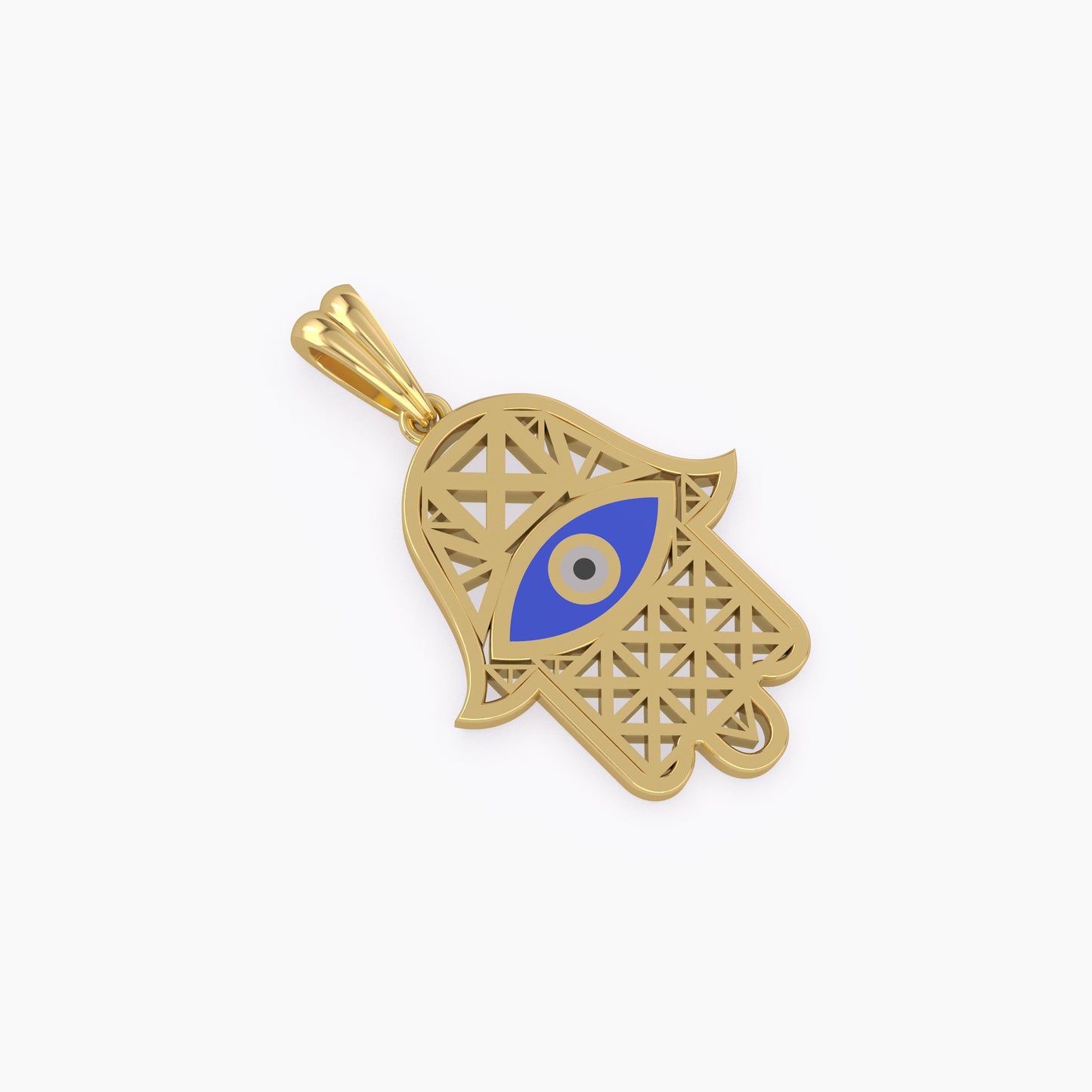 Hamsa Hand Gold Pendant