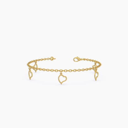 Heart Message gold Chain Bracelet