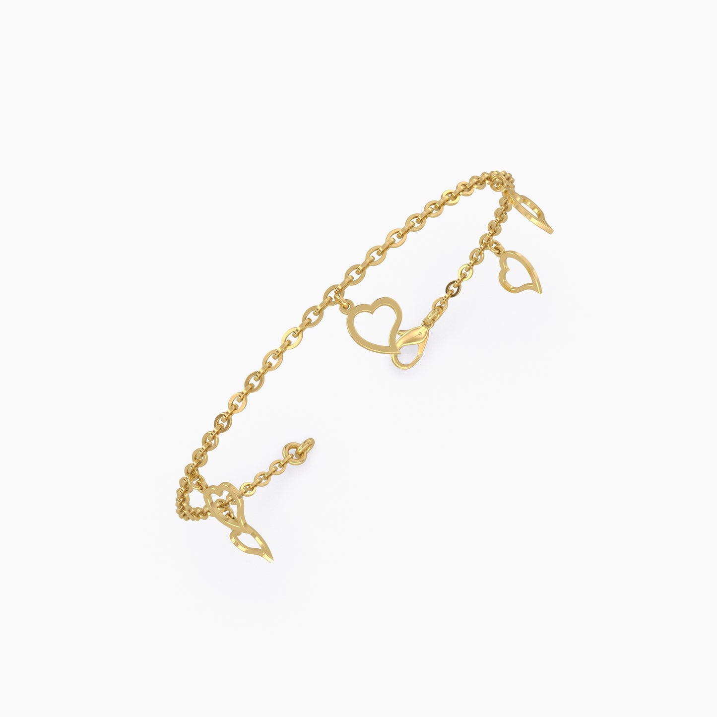 Heart Message gold Chain Bracelet