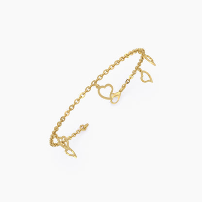 Heart Message gold Chain Bracelet