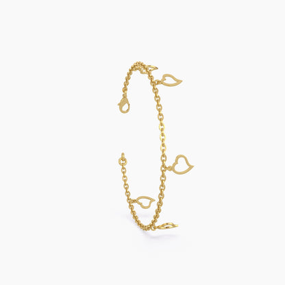 Heart Message gold Chain Bracelet