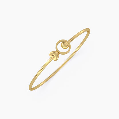 18K Pure Gold Round Bangle