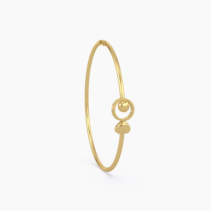 18K Pure Gold Round Bangle