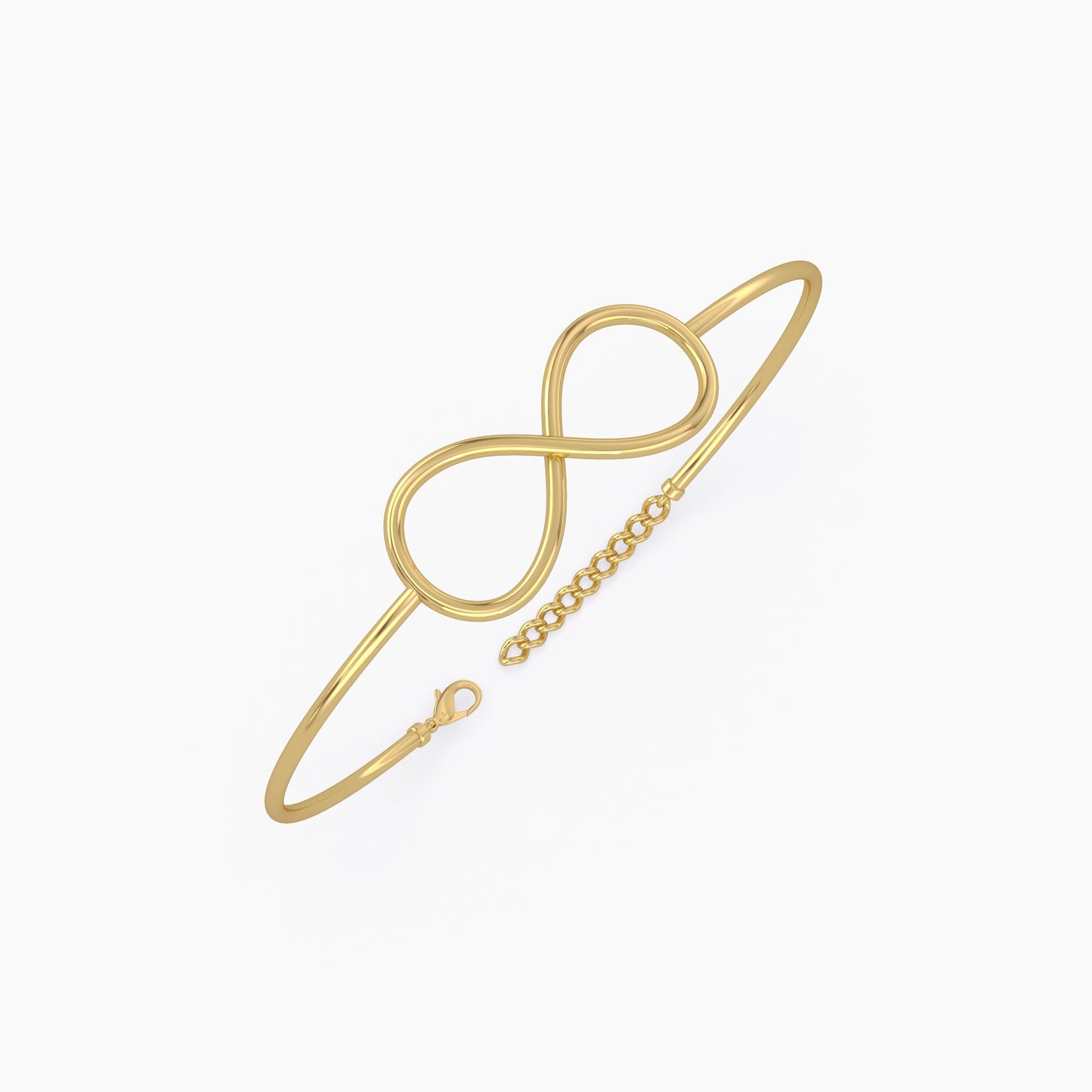 Infinity Bangle With Drop-Chain