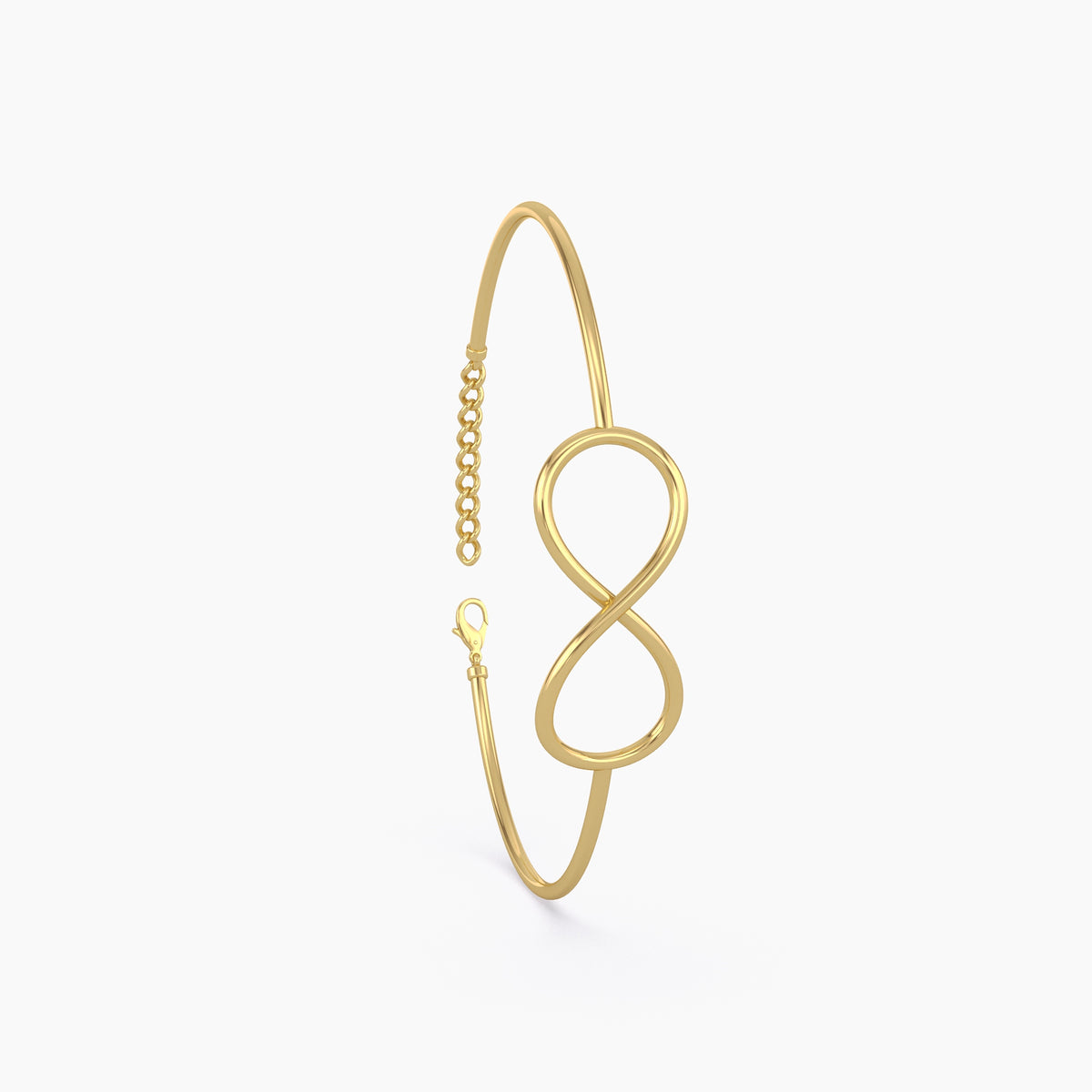 5 Infinity Bangle Infinity Bangle With Drop-Chain – Kuber gold