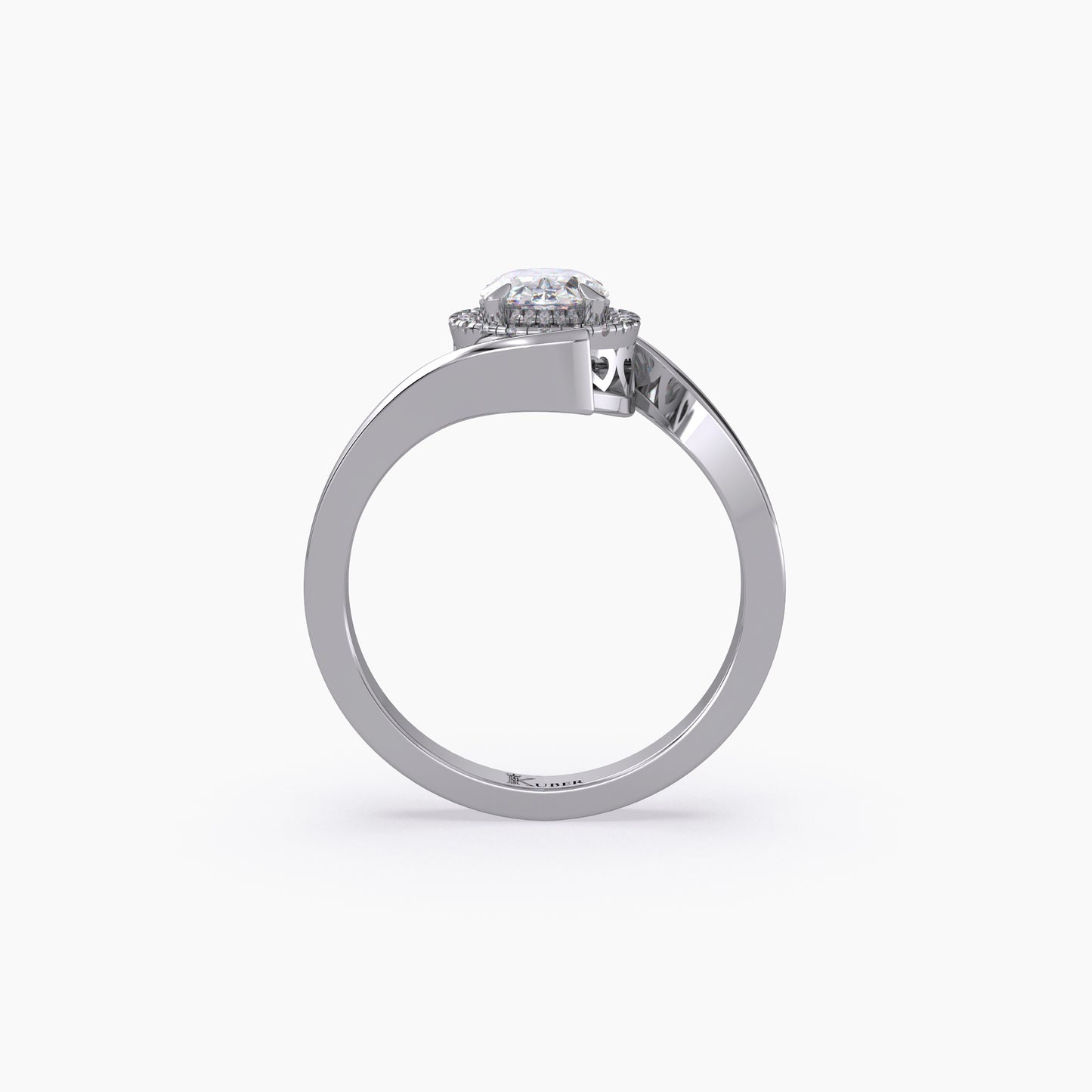 Oval Halo Curved Bypass Lab Grown Diamond Ring