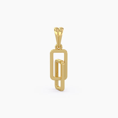 Pure Gold Double Square Pendant