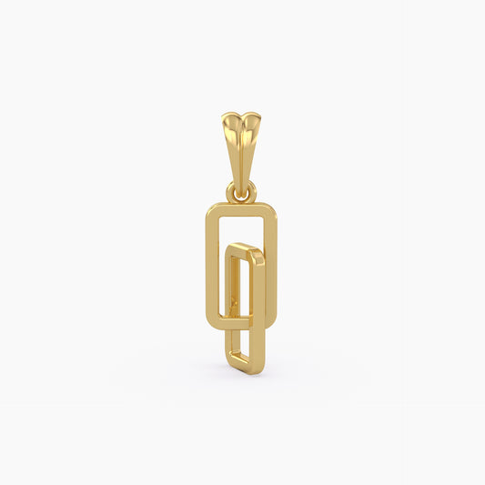 Pure Gold Double Square Pendant