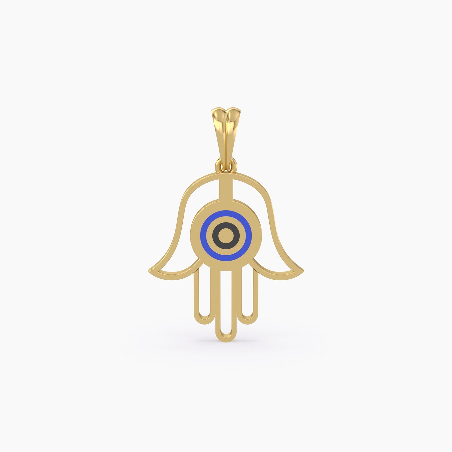 Real Gold Hamsa Hand Pendant