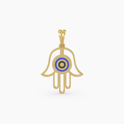 Real Gold Hamsa Hand Pendant