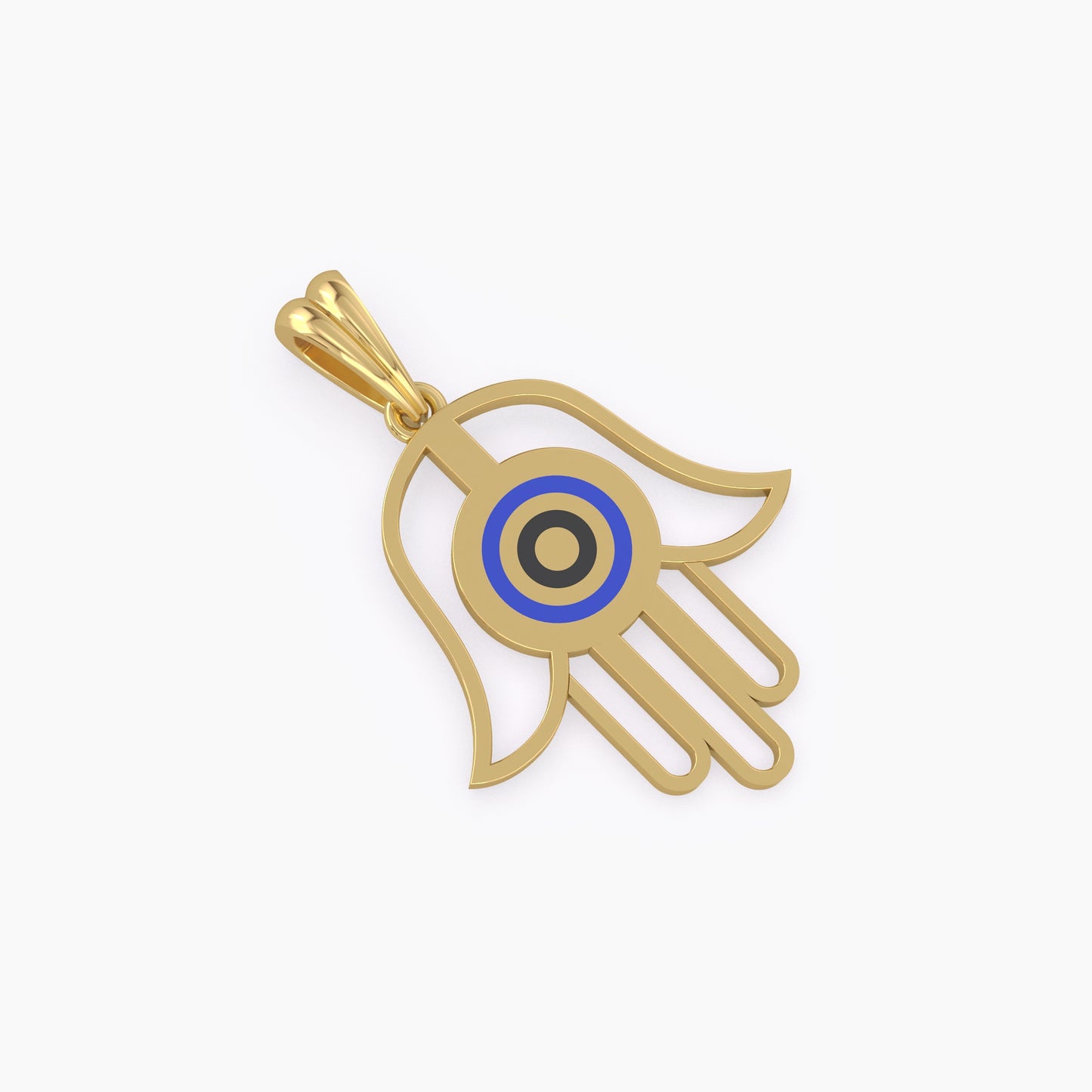 Real Gold Hamsa Hand Pendant