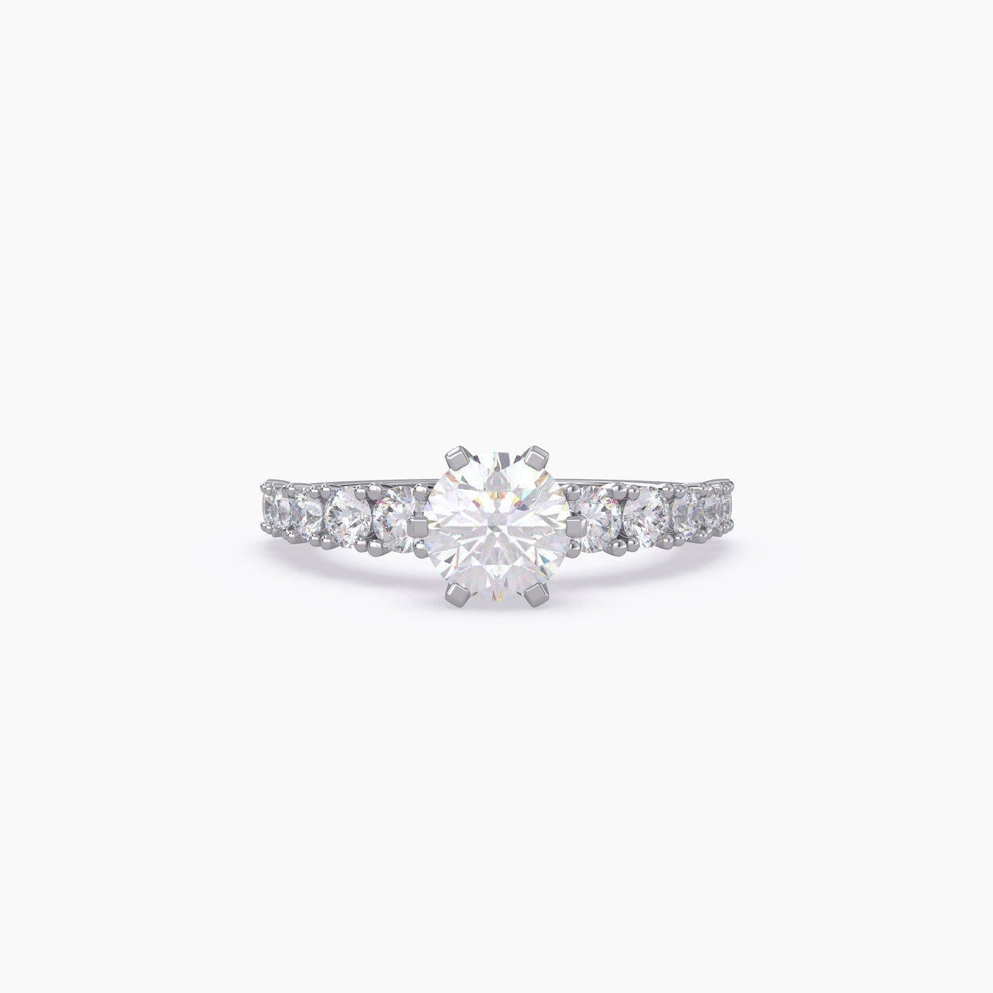 Round Shape Engagement Lab Grown Diamond Ring