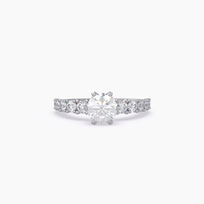 Round Shape Engagement Lab Grown Diamond Ring