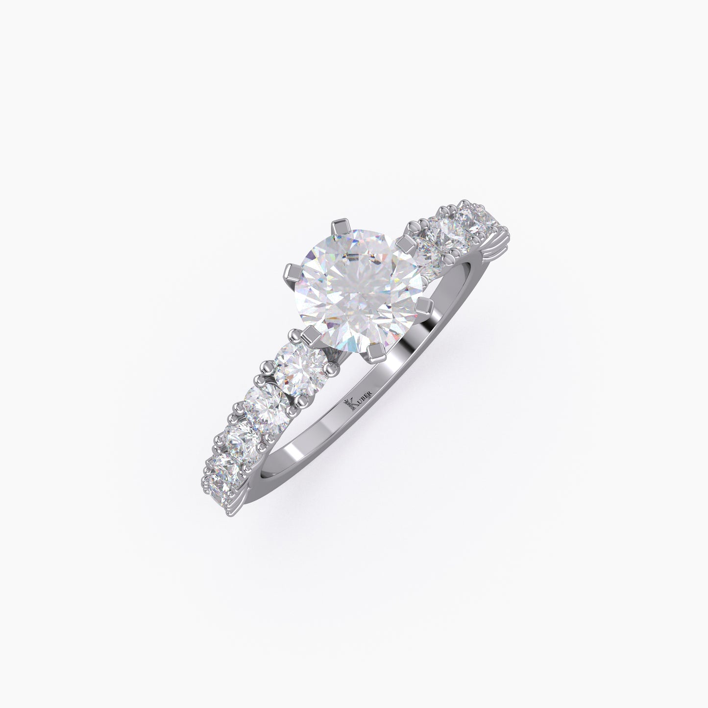 Round Shape Engagement Lab Grown Diamond Ring