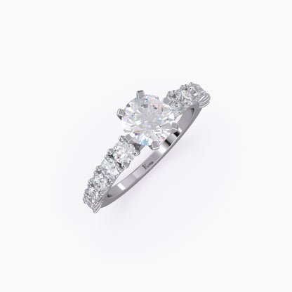 Round Shape Engagement Lab Grown Diamond Ring