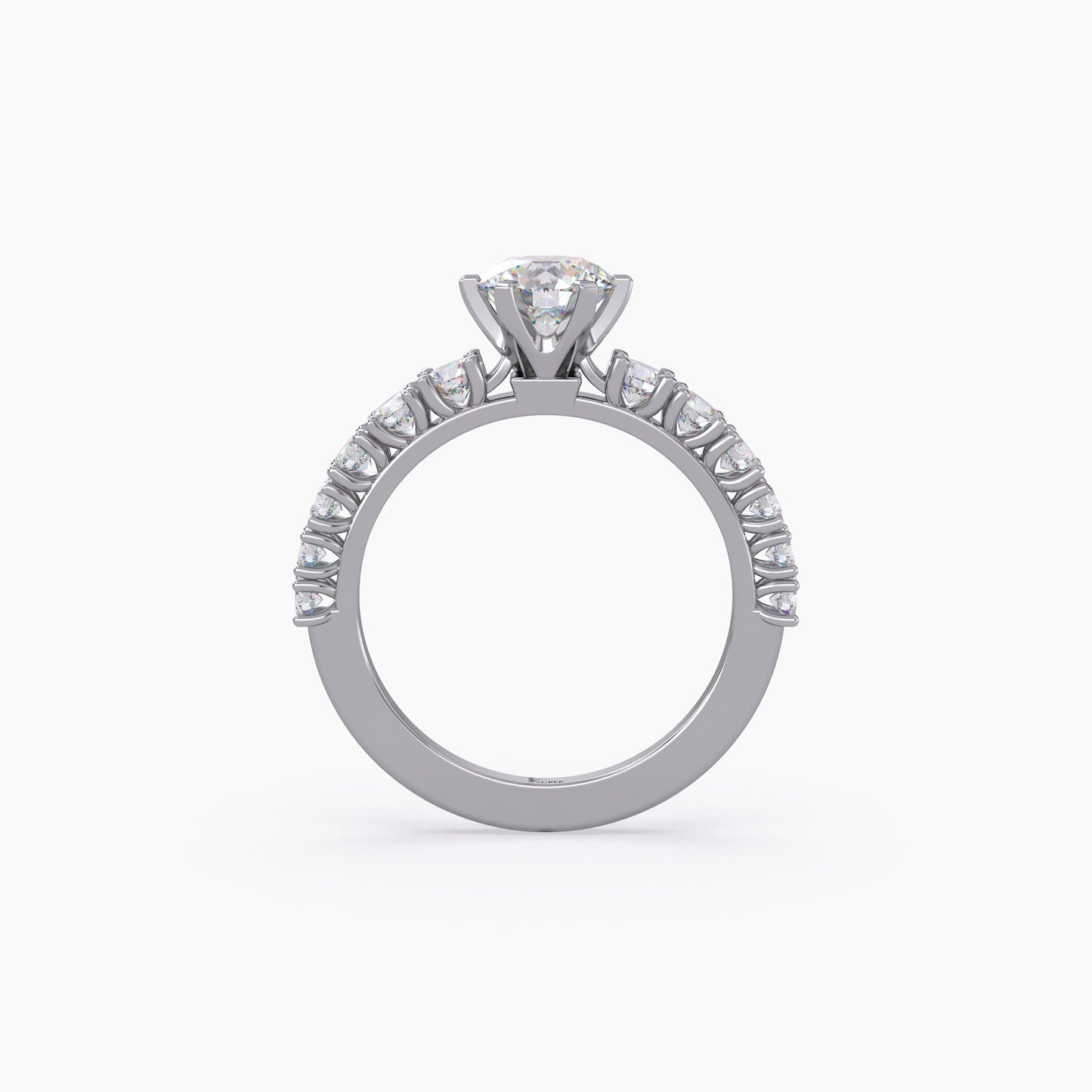 Round Shape Engagement Lab Grown Diamond Ring