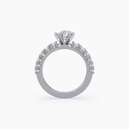 Round Shape Engagement Lab Grown Diamond Ring