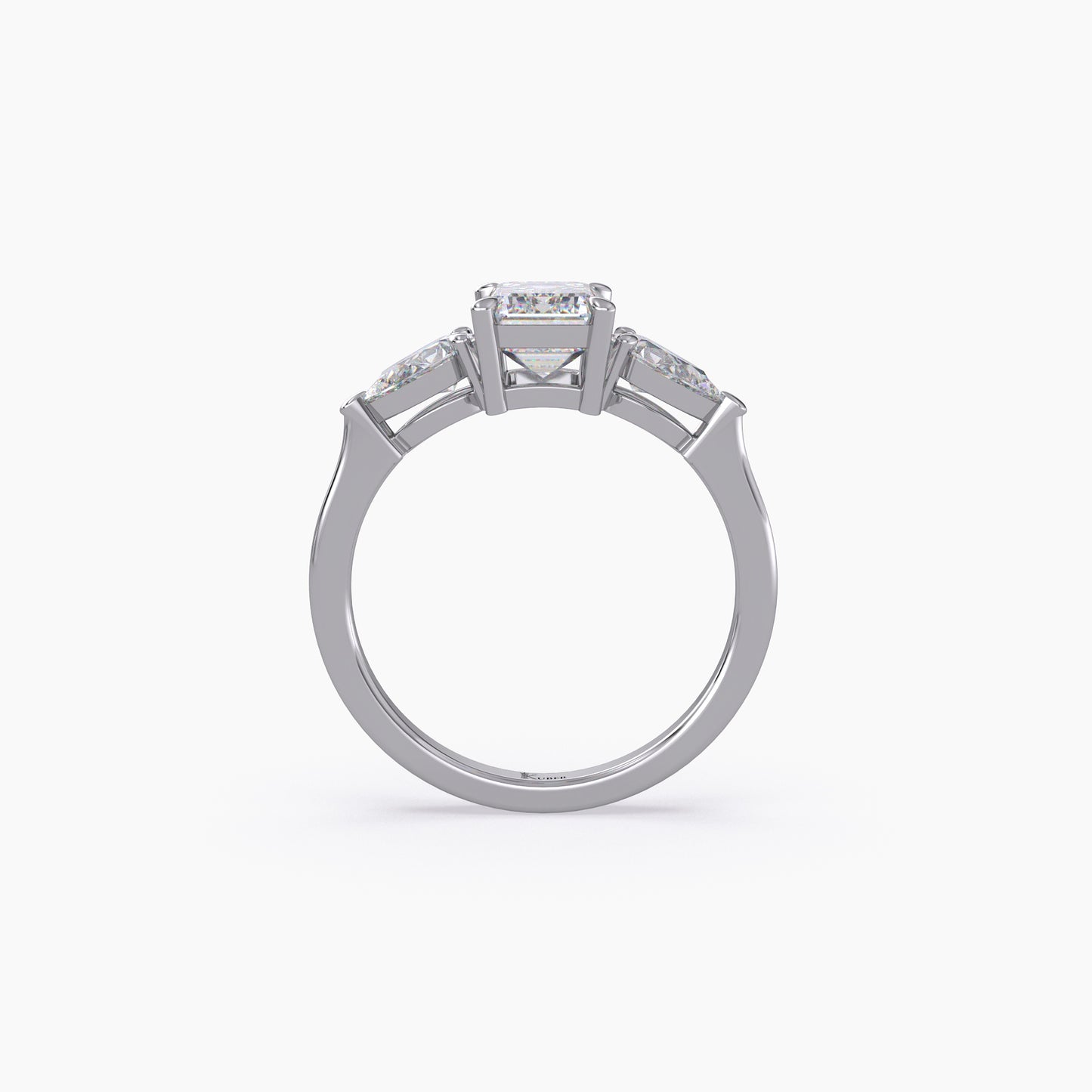 Three-Stone Emerald with Pear Side Stones Lab Grown Diamond Ring