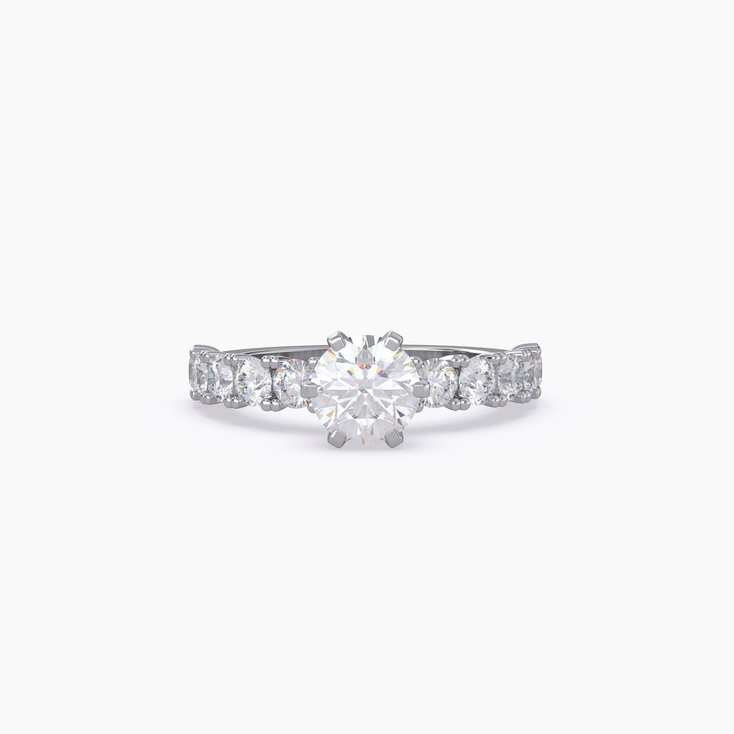 U Prong Round Shape Lab Grown Diamond Engagement Ring