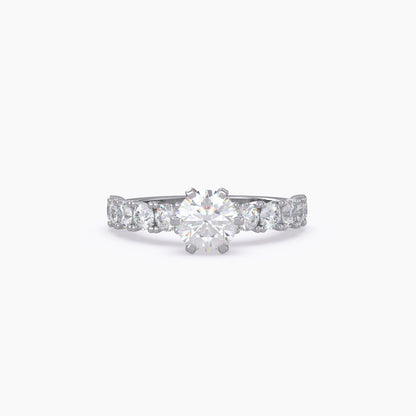 U Prong Round Shape Lab Grown Diamond Engagement Ring