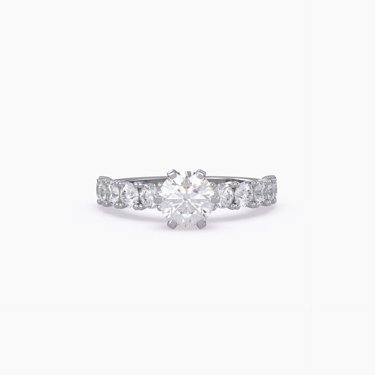 U Prong Round Shape Lab Grown Diamond Engagement Ring